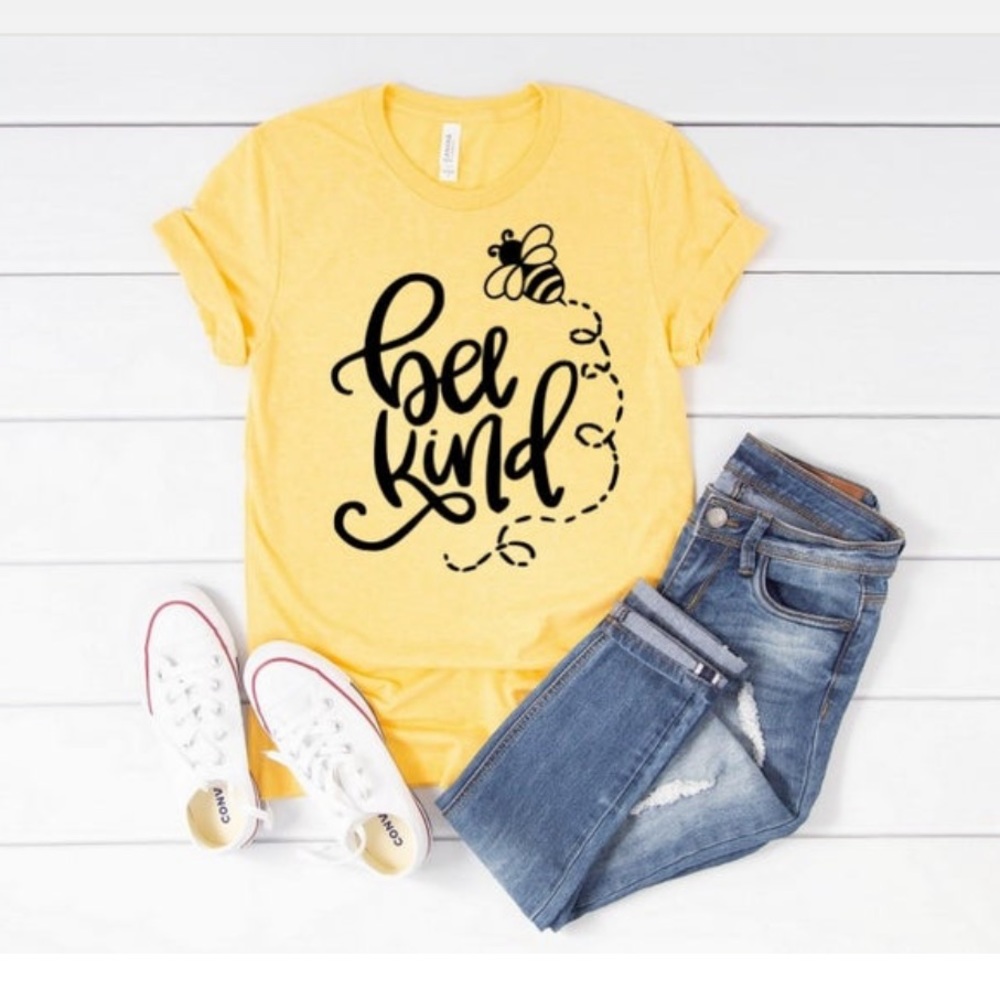 Bee kind yellow tee